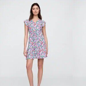 GAP Factory Flutter Sleeve Tie-Waist Mini Dress Medium TALL NWT